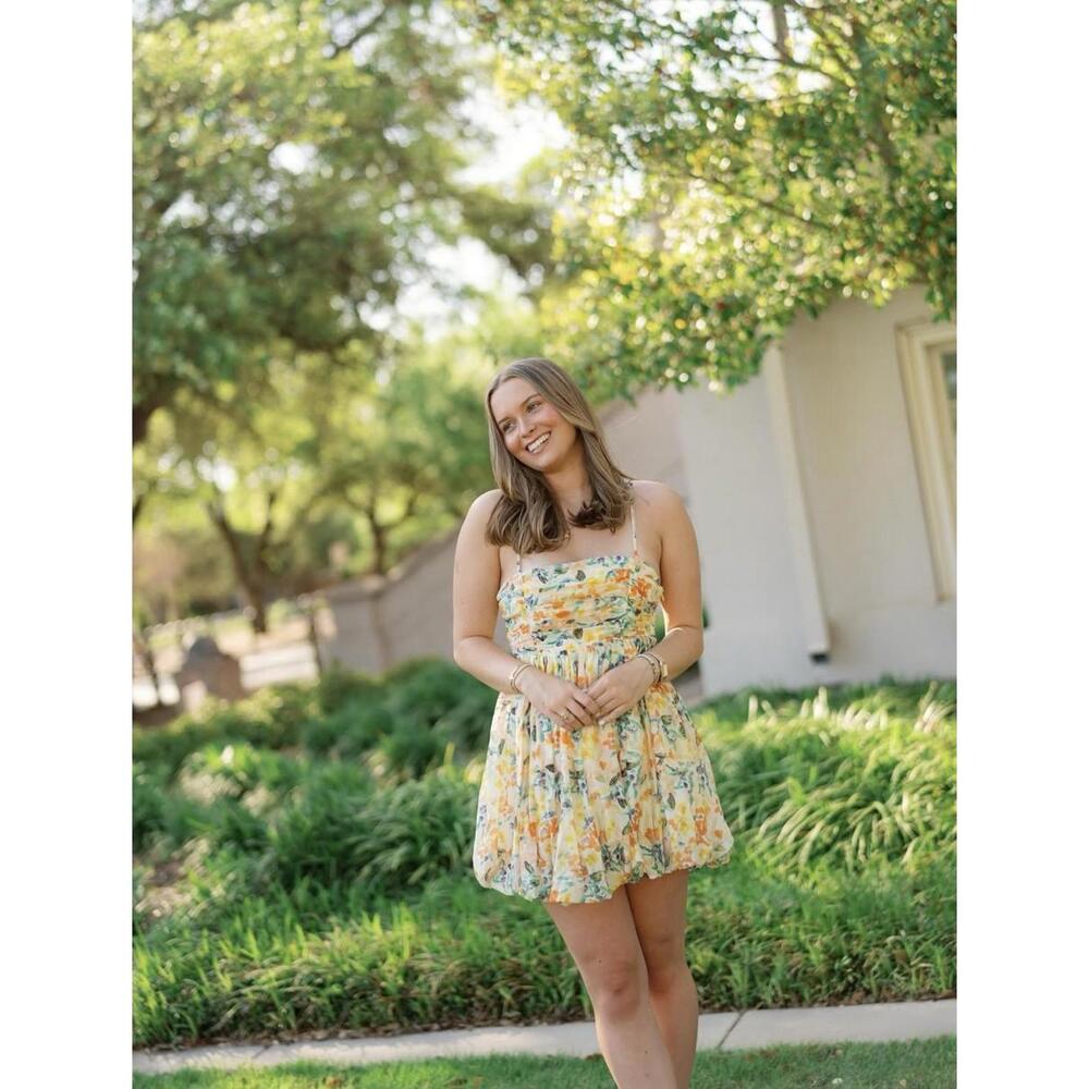 ASTR The Label Women's Floral-Print Bubble Skirt Feminine Mini Dress Size XL